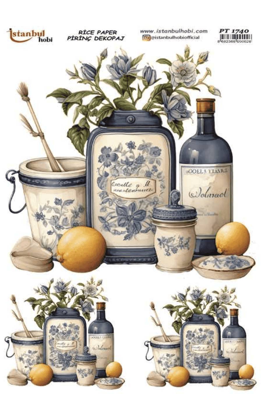 Pirinç Dekopaj Limon Desen PT-1740 30x42cm