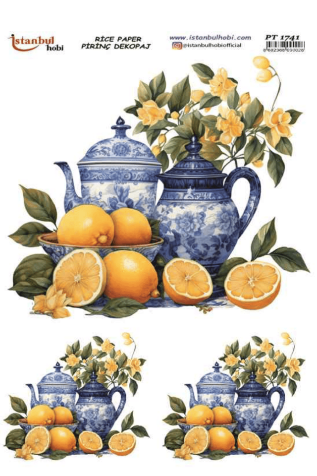 Pirinç Dekopaj Limon Desen PT-1741 30x42cm