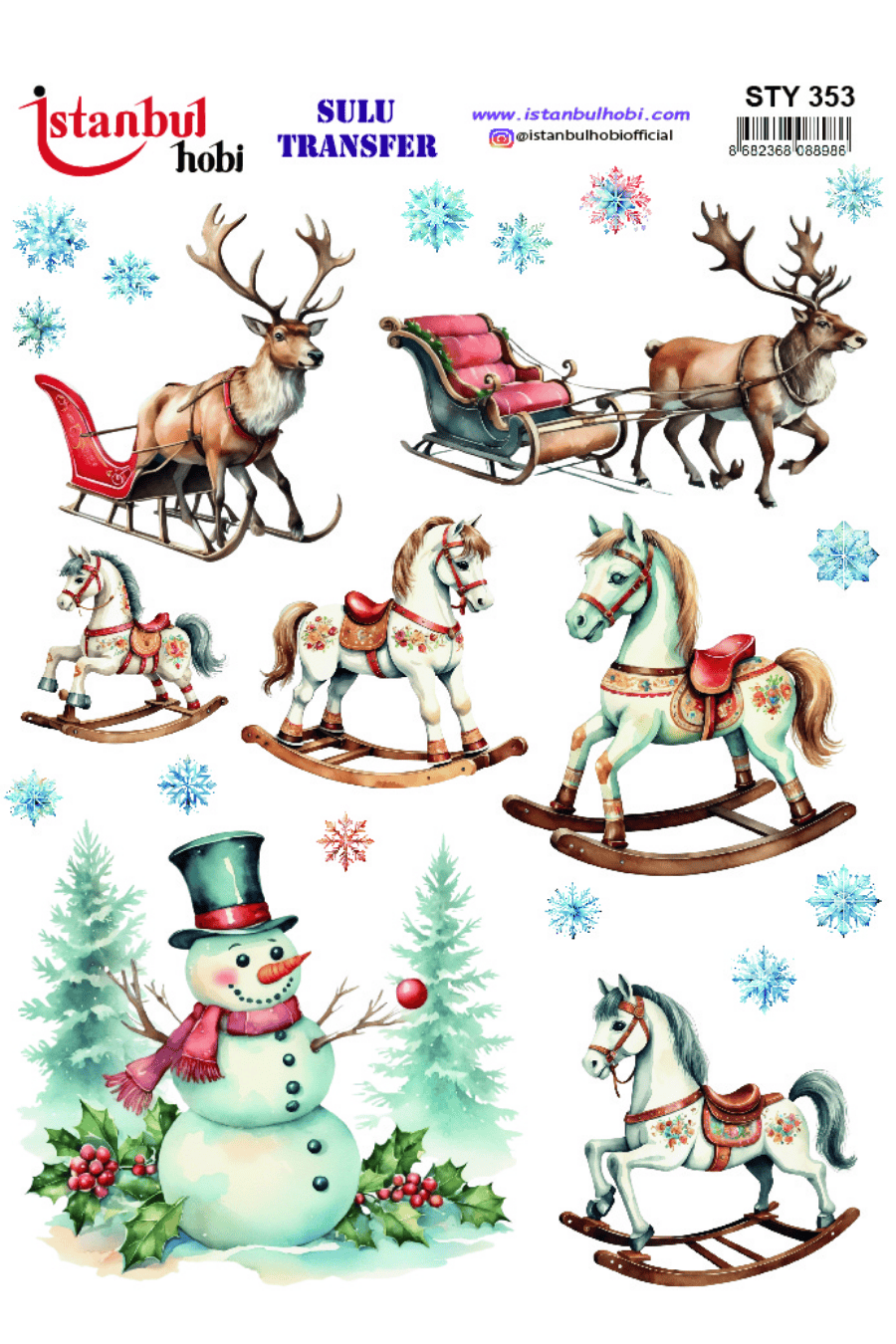 Sulu Transfer Yılbaşı Desen Seri STY353