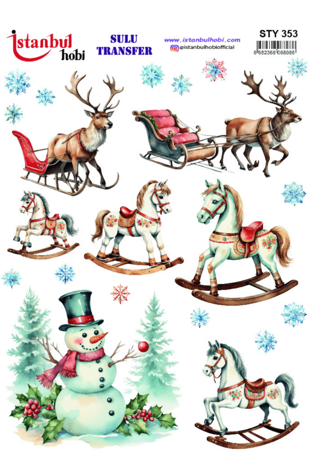 Sulu Transfer Yılbaşı Desen Seri STY353