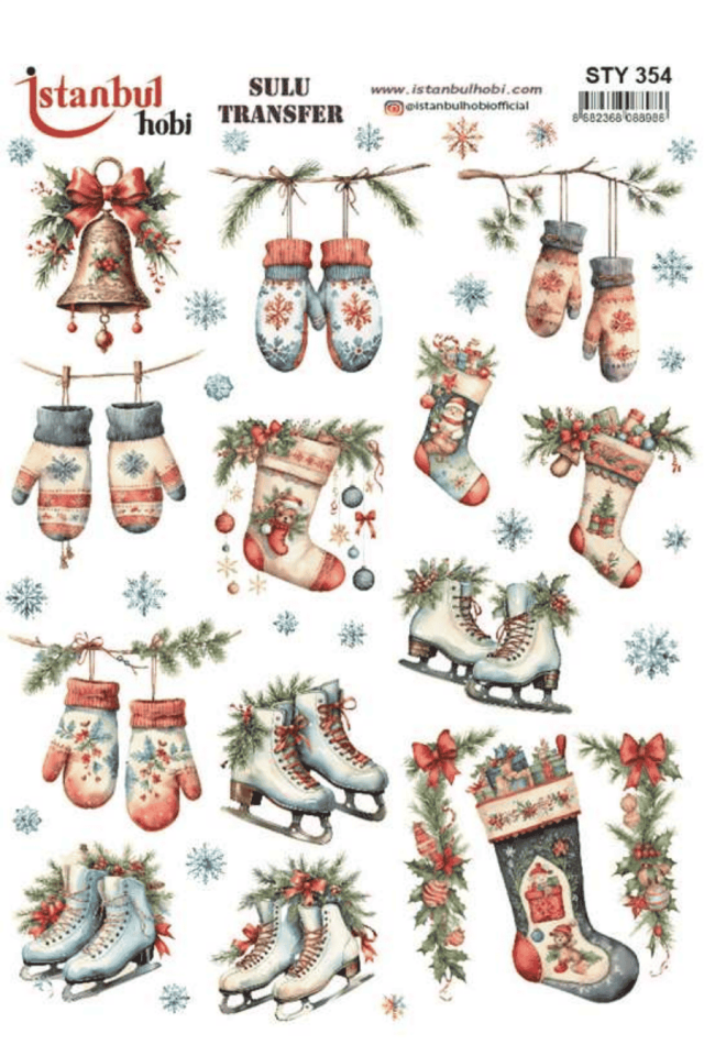 Sulu Transfer Yılbaşı Desen Seri STY354