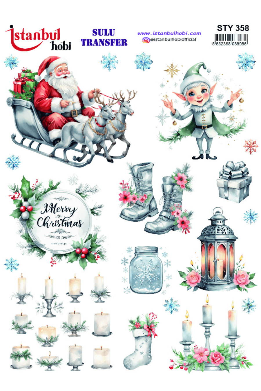 Sulu Transfer Yılbaşı Desen Seri STY358