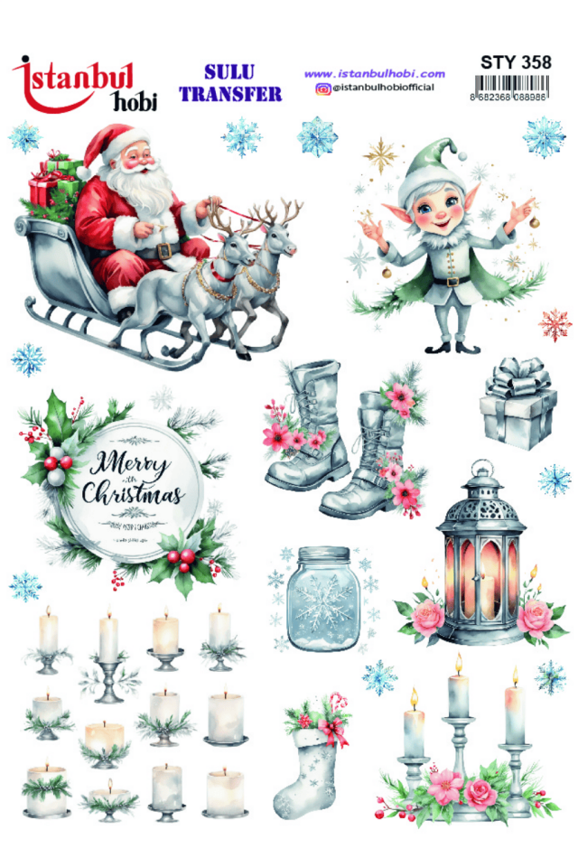 Sulu Transfer Yılbaşı Desen Seri STY358