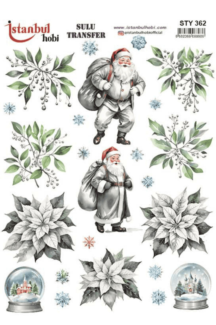 Sulu Transfer Yılbaşı Desen Seri STY362