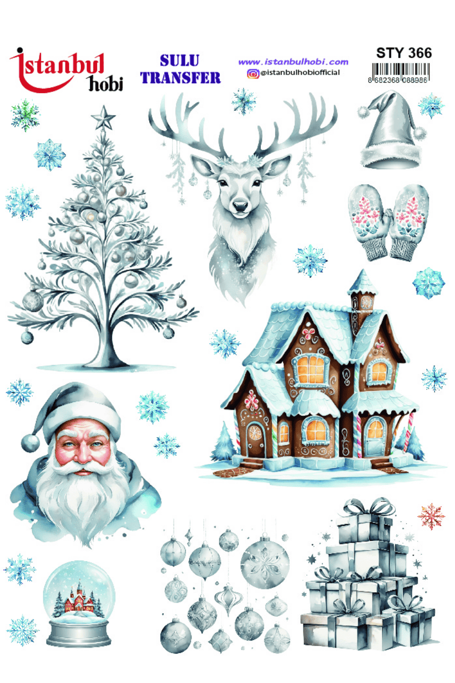 Sulu Transfer Yılbaşı Desen Seri STY366