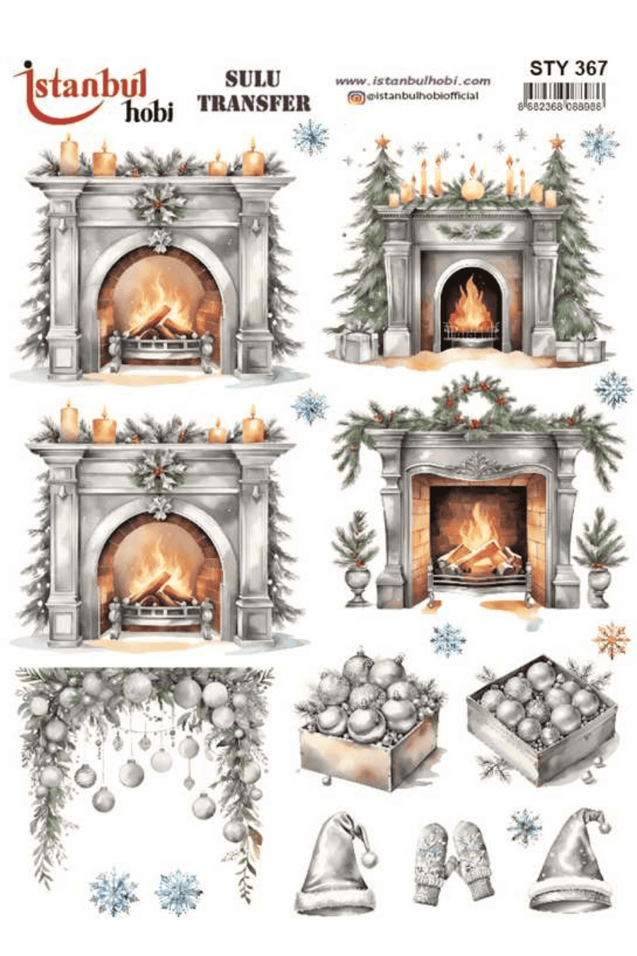 Sulu Transfer Yılbaşı Desen Seri STY367