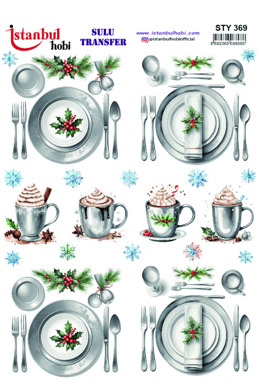 Sulu Transfer Yılbaşı Desen Seri STY369