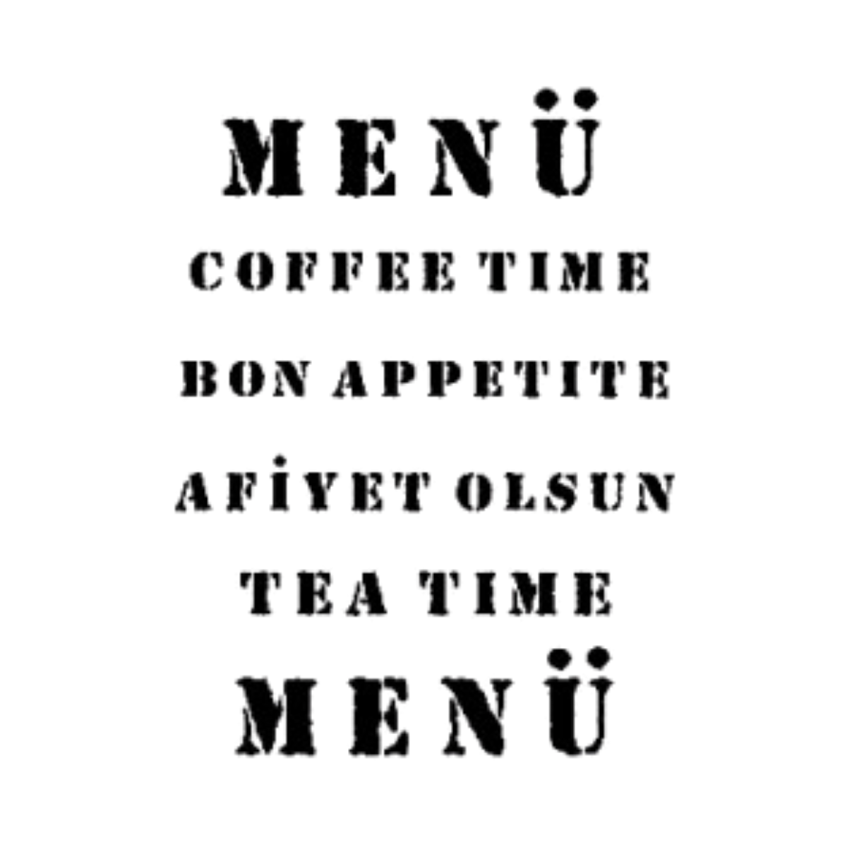 Menü Model A4 Stencil Şablon AS431