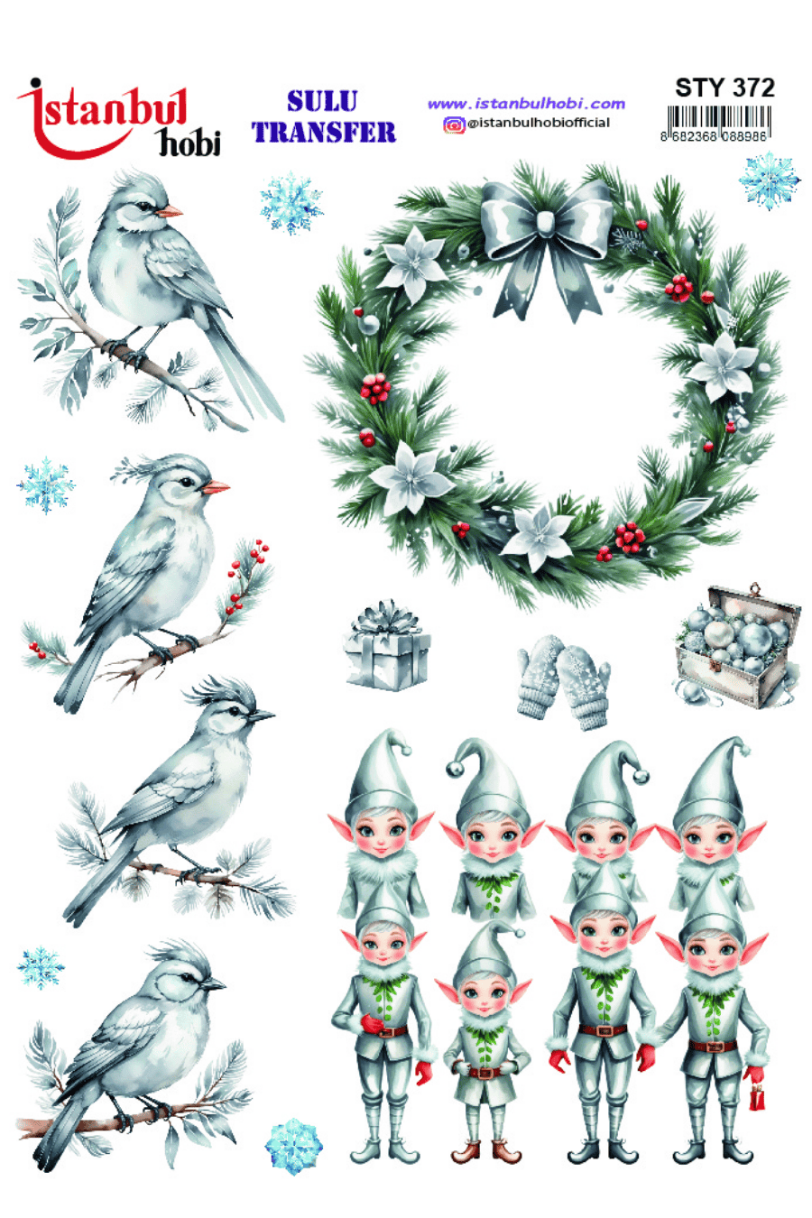 Sulu Transfer Yılbaşı Desen Seri STY372