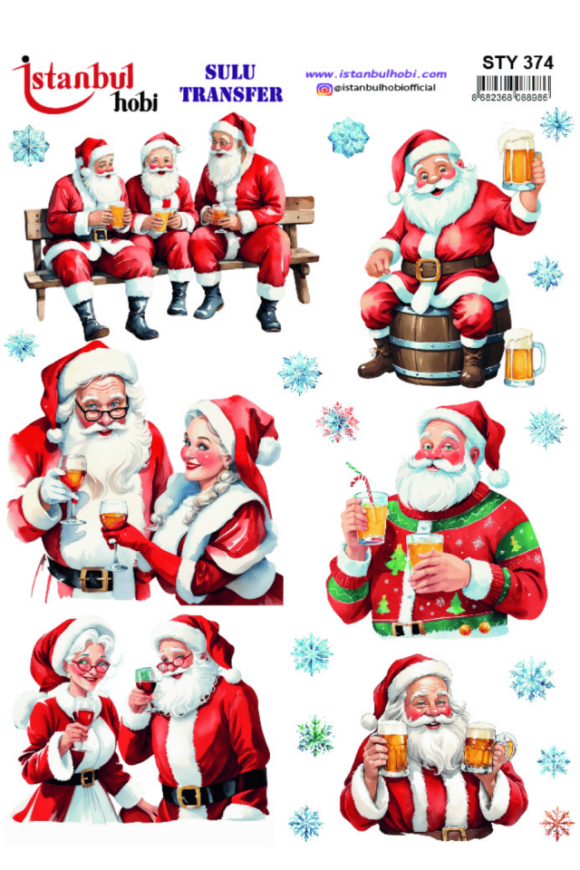 Sulu Transfer Yılbaşı Desen Seri STY374
