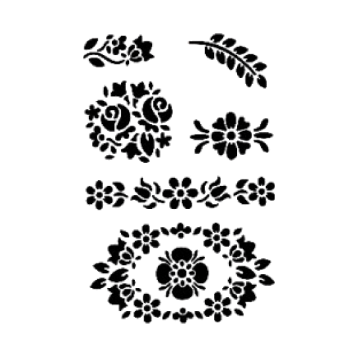 Çiçek Model A4 Stencil Şablon AS422