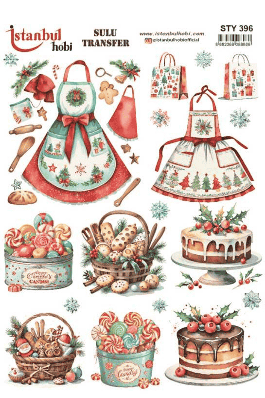 Sulu Transfer Yılbaşı Desen Seri STY396
