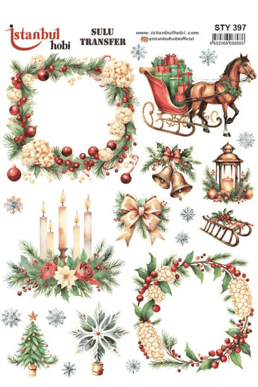Sulu Transfer Yılbaşı Desen Seri STY397