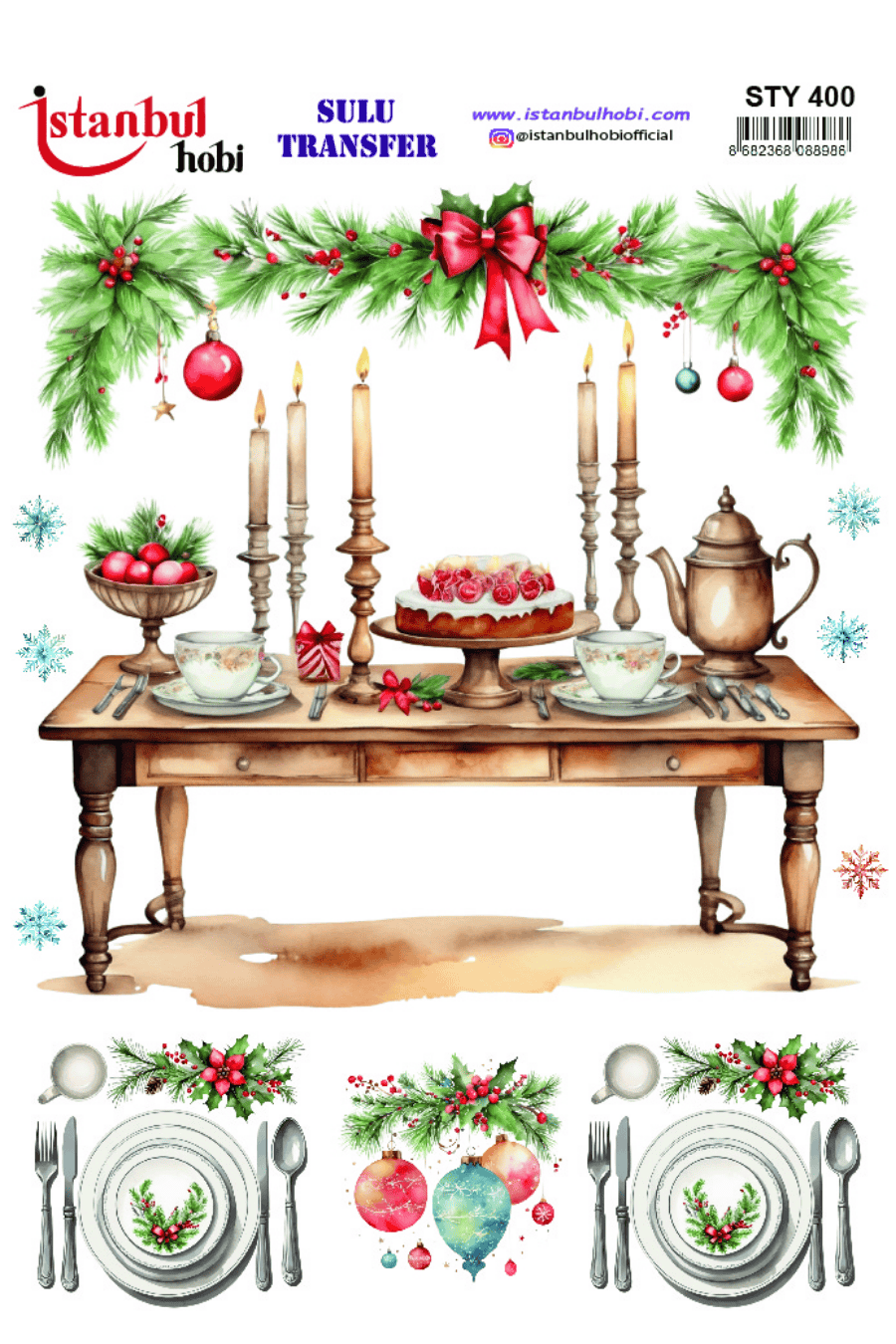 Sulu Transfer Yılbaşı Desen Seri STY400