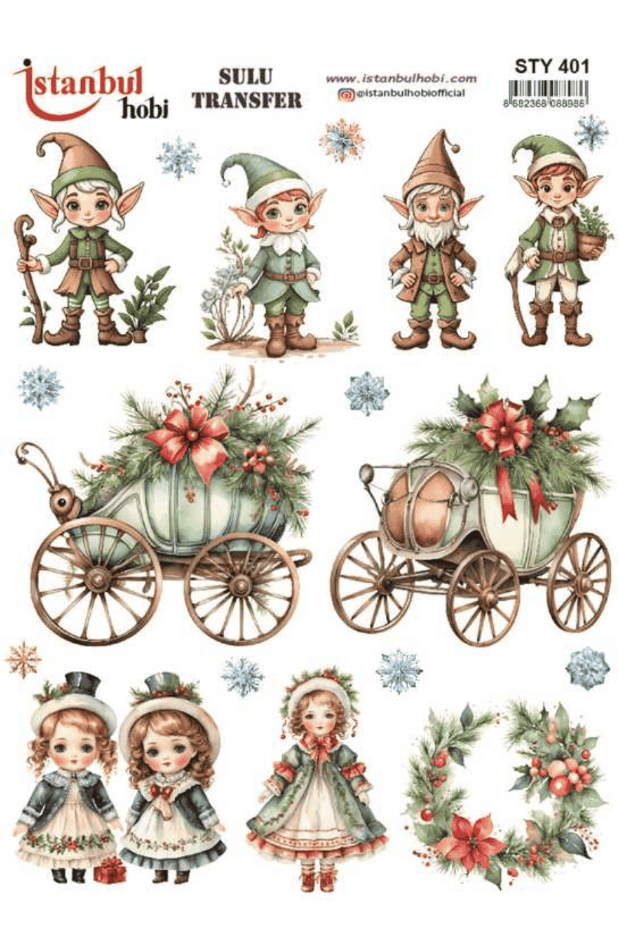 Sulu Transfer Yılbaşı Desen Seri STY401