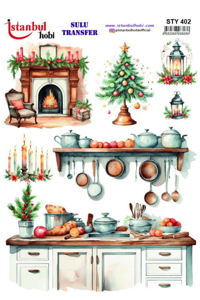 Sulu Transfer Yılbaşı Desen Seri STY402