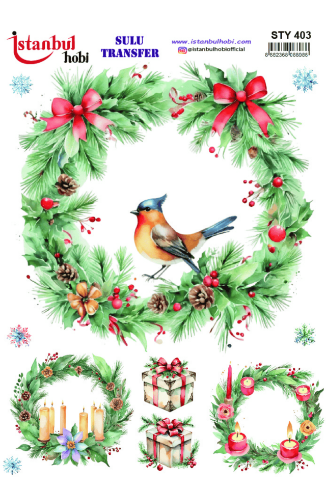 Sulu Transfer Yılbaşı Desen Seri STY403