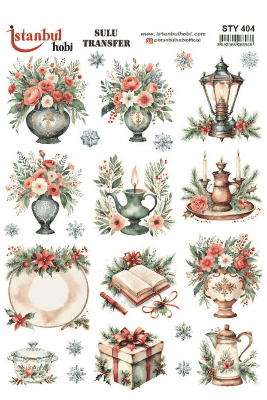 Sulu Transfer Yılbaşı Desen Seri STY404