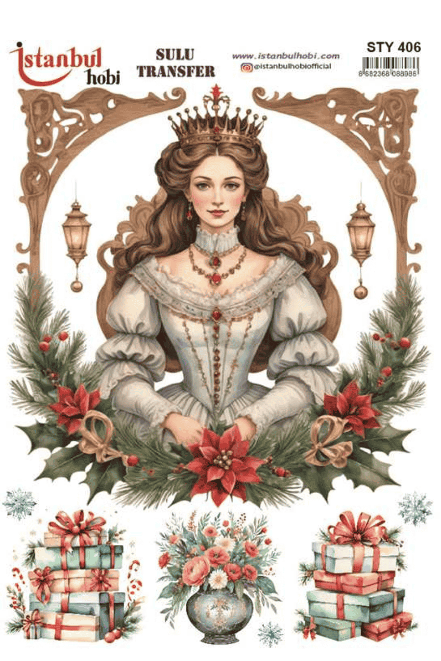 Sulu Transfer Yılbaşı Desen Seri STY406