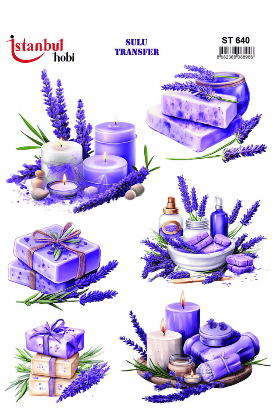 Sulu Transfer Lavantalar Desen Seri ST640