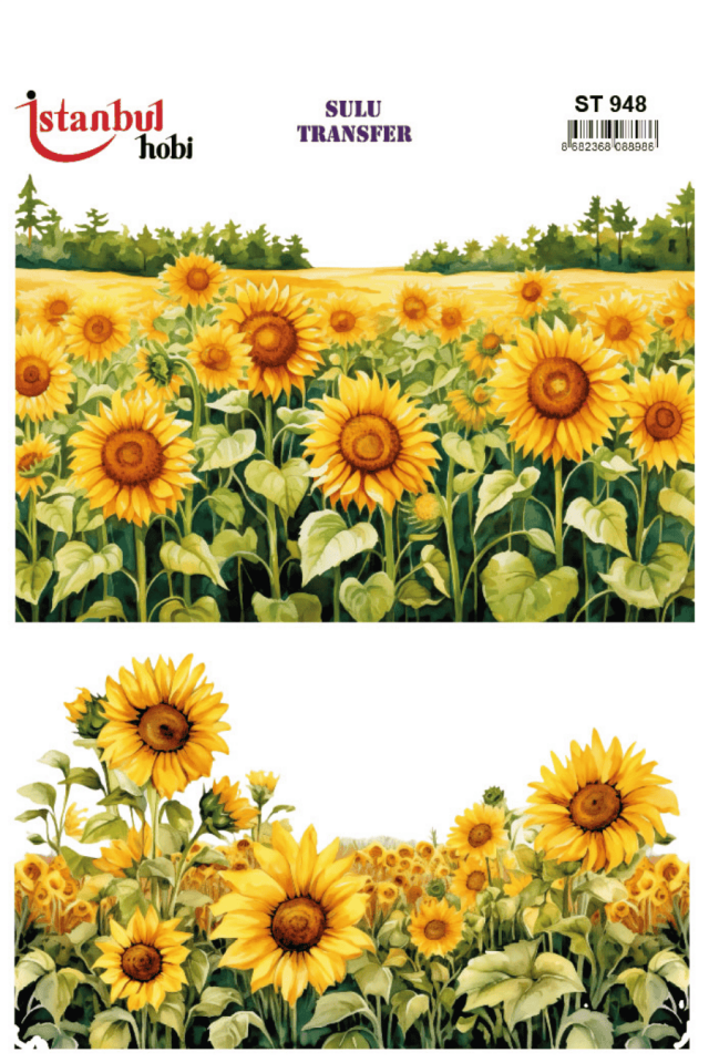 Renkli Ayçiçek Desenli Sulu Transfer ST948