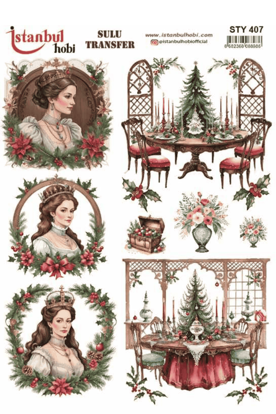Sulu Transfer Yılbaşı Desen Seri STY407