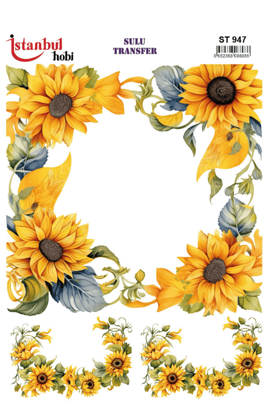 Renkli Ayçiçek Desenli Sulu Transfer ST947