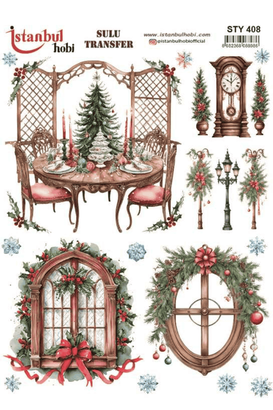 Sulu Transfer Yılbaşı Desen Seri STY408