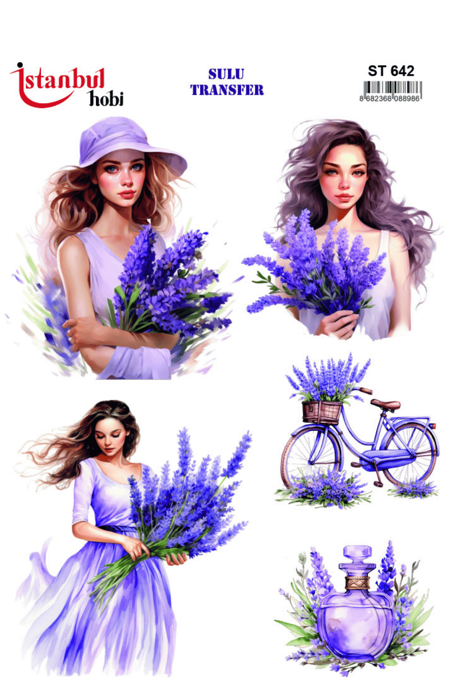 Sulu Transfer Lavantalar Desen Seri ST642