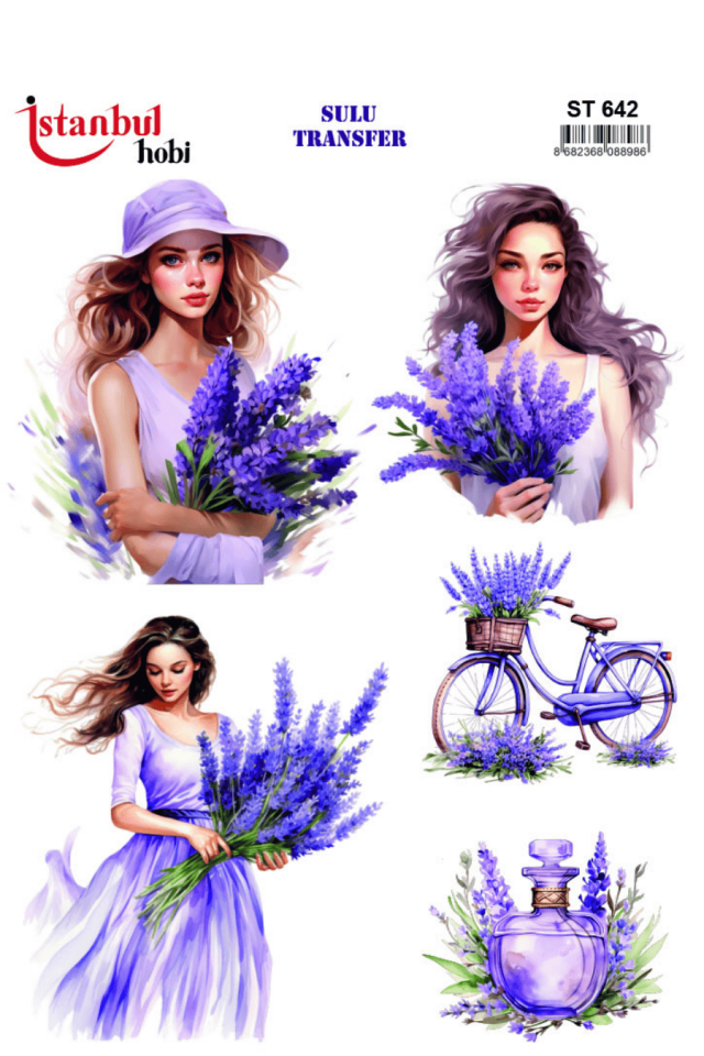 Sulu Transfer Lavantalar Desen Seri ST642