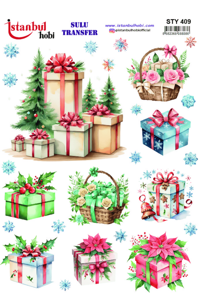Sulu Transfer Yılbaşı Desen Seri STY409