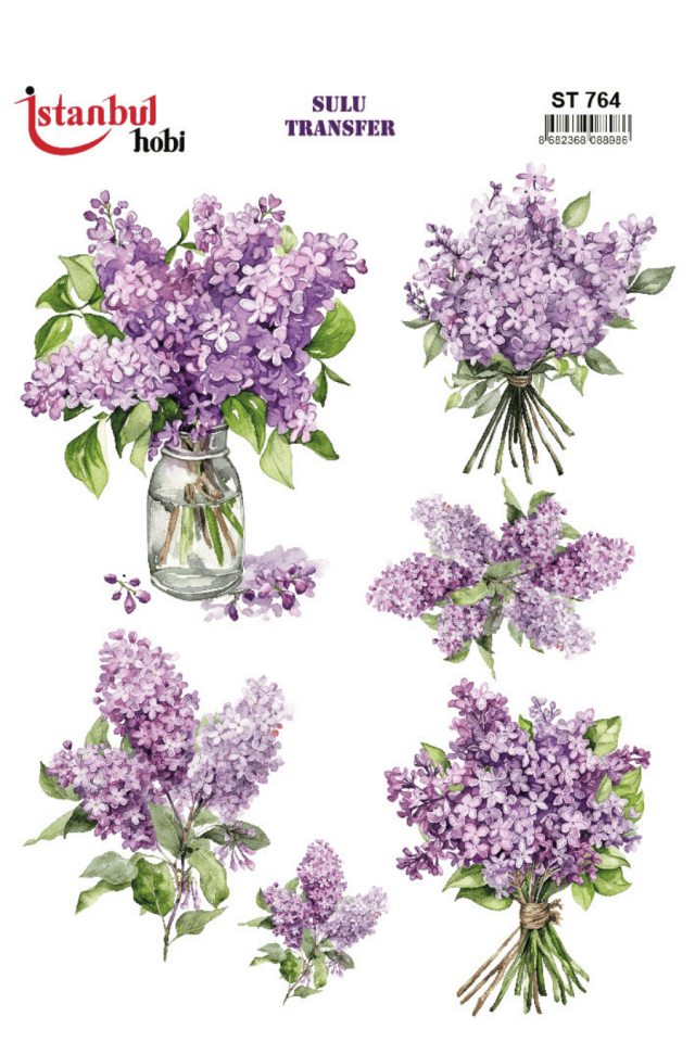Sulu Transfer Lavantalar Desen Seri ST764