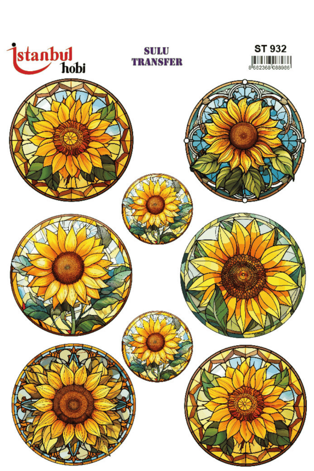 Renkli Ayçiçek Desenli Sulu Transfer ST932