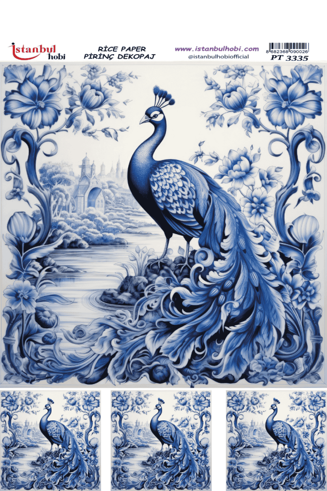 Pirinç Dekopaj Çini ve Türk Motifleri PT-3335 30x42cm
