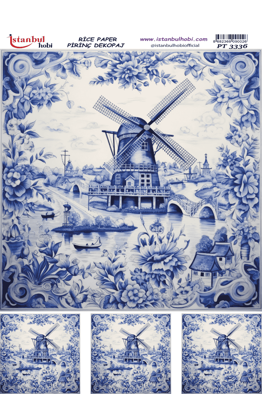 Pirinç Dekopaj Çini ve Türk Motifleri Desen Serisi PT-3336