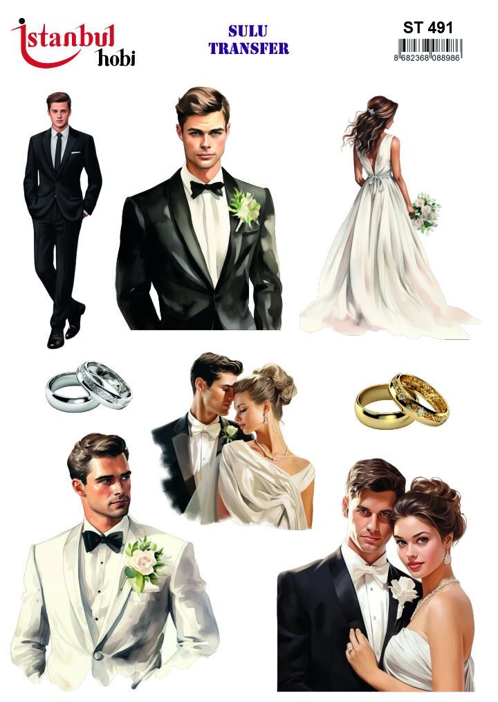 Sulu Transfer Çiçekli Desenli ST491