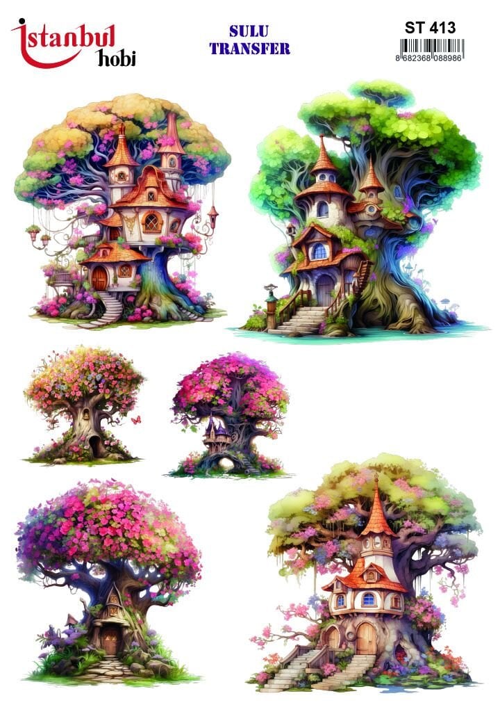 Sulu Transfer Ağaç Desen Seri ST413