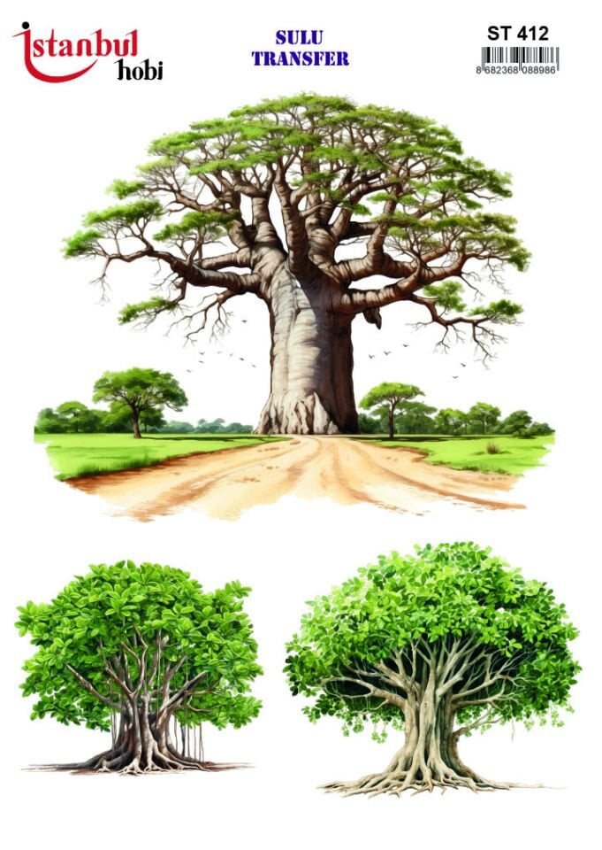 Sulu Transfer Ağaç Desen Seri ST412