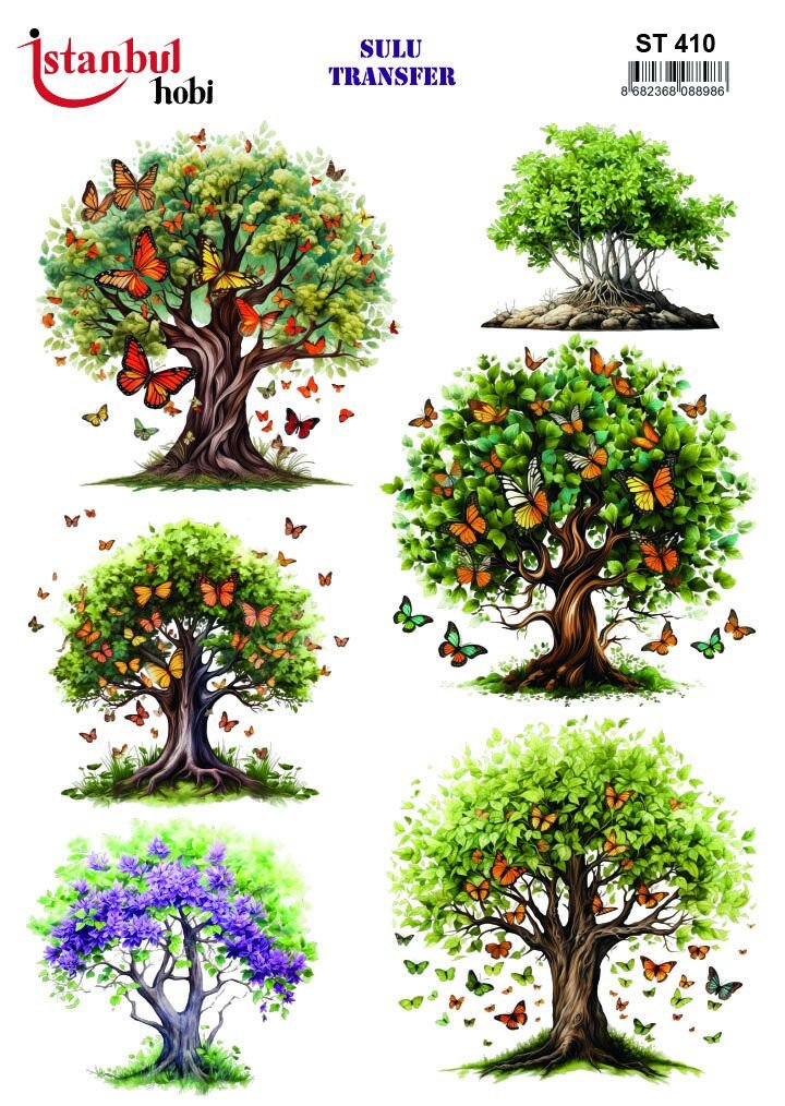 Sulu Transfer Ağaç Desen Seri ST410
