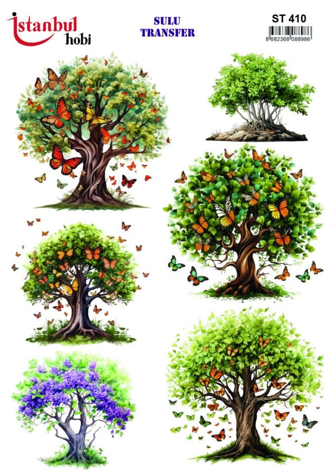 Sulu Transfer Ağaç Desen Seri ST410