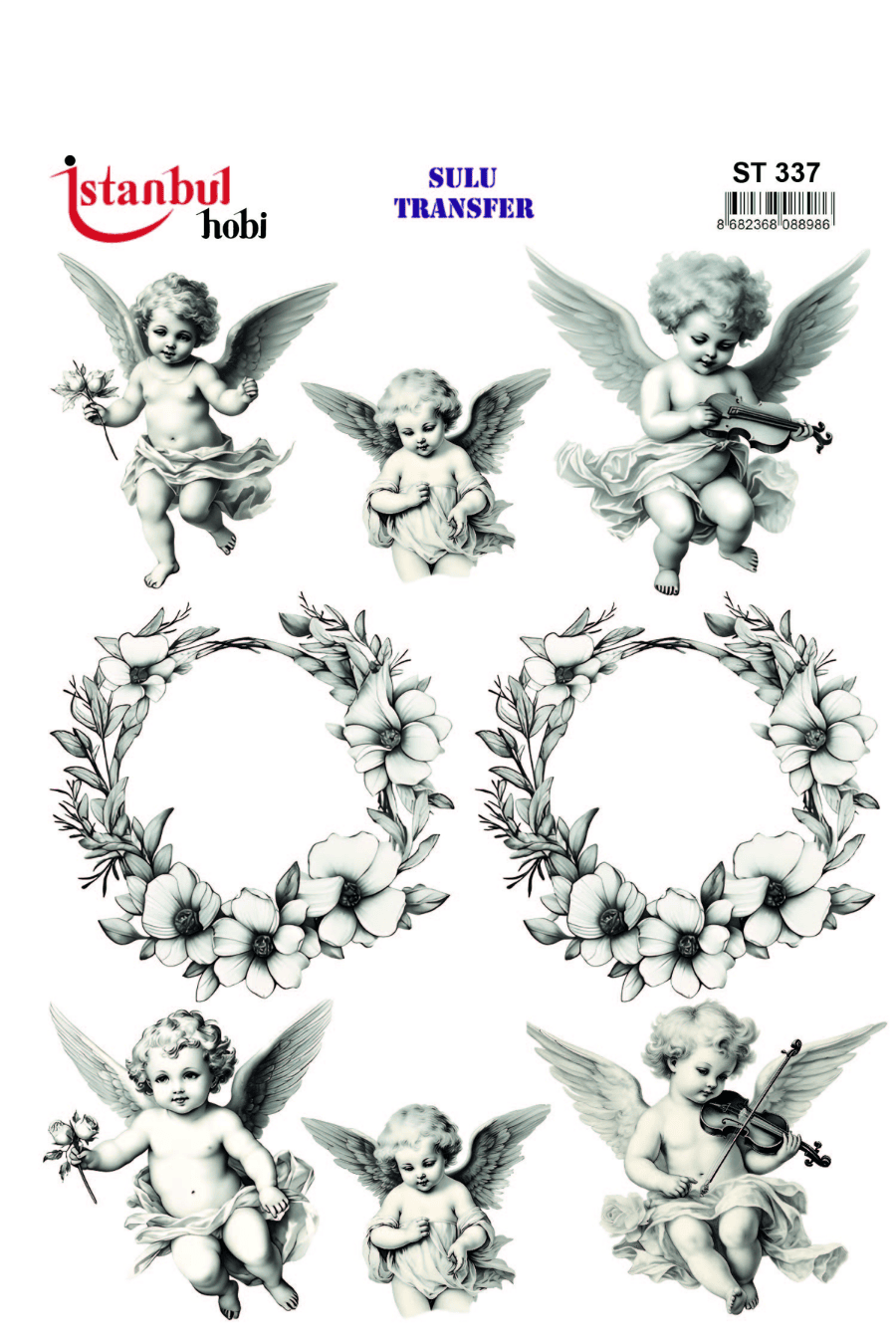 Sulu Transfer Melek Desen Seri ST337