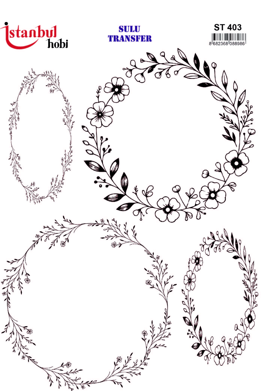 Sulu Transfer Siyah ve Beyaz Desen Seri ST401