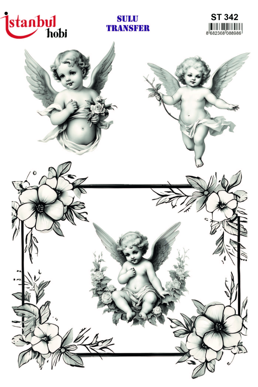 Sulu Transfer Melek Desen Seri ST342