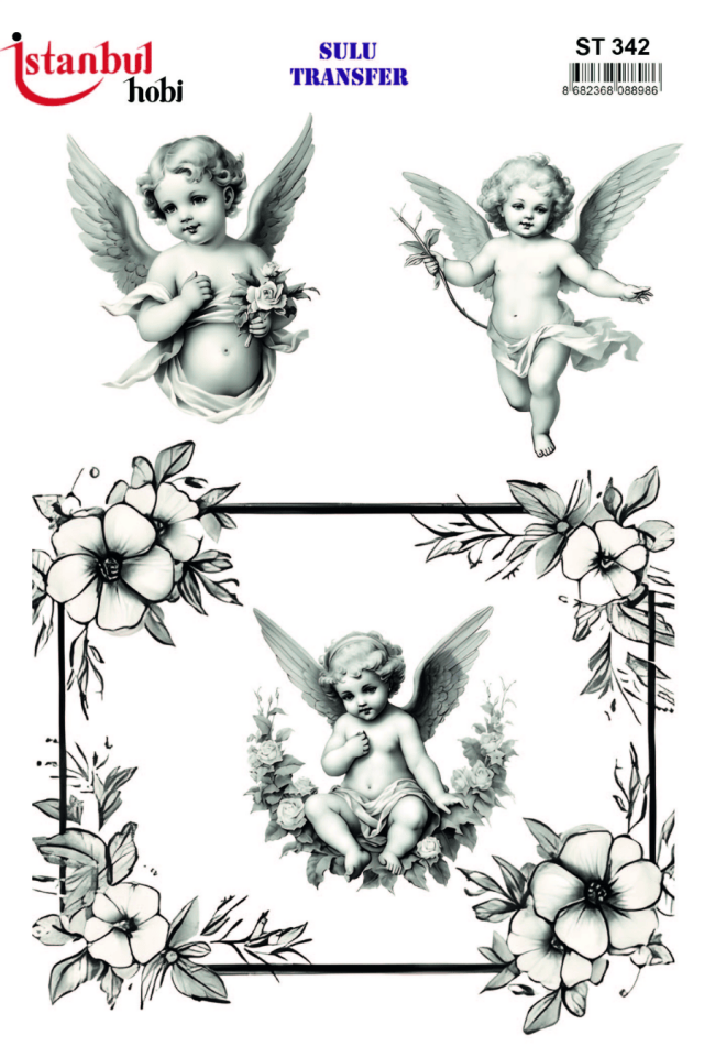 Sulu Transfer Melek Desen Seri ST342