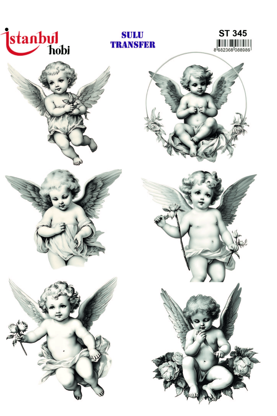 Sulu Transfer Melek Desen Seri ST345