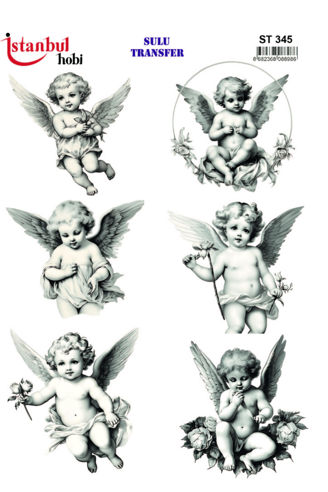 Sulu Transfer Melek Desen Seri ST345