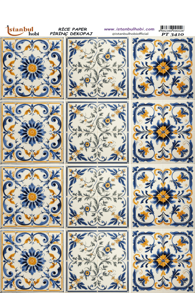 Pirinç Dekopaj Çini ve Türk Motifleri Desen Serisi PT-3410