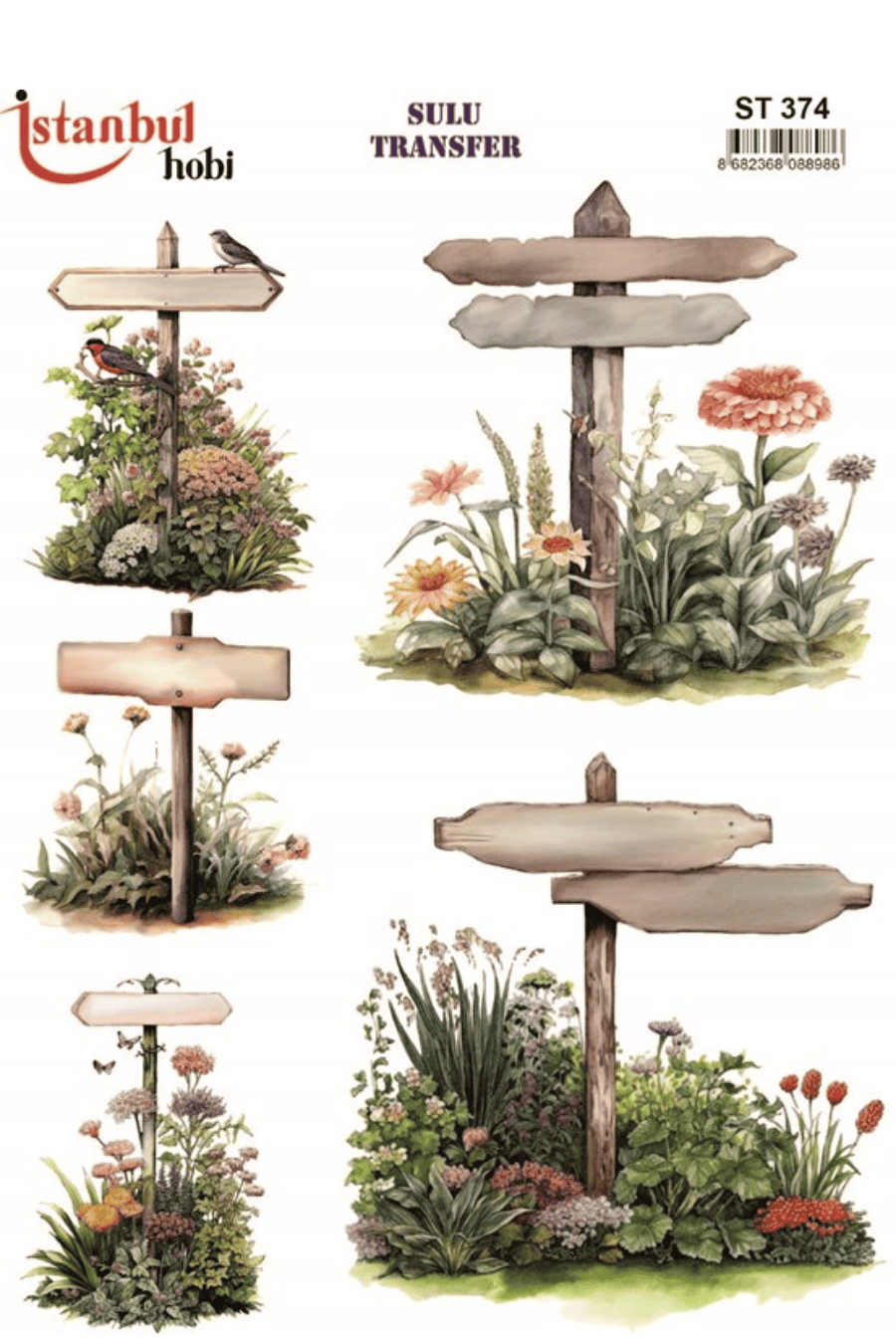 Çerçeve ve Pano Desenli Sulu Transfer ST374