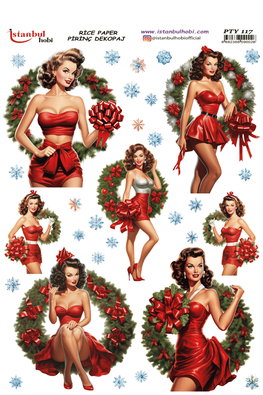 Pirinç Dekopaj Yılbaşı Desen Serisi PTY-117