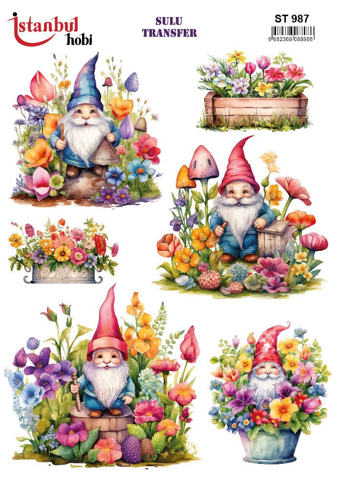 Sulu Transfer Çiçekli Desenli ST987